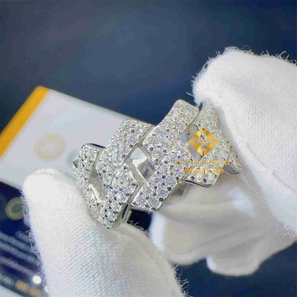 

popular gra certificates 925 silver pass diamond tester moissanite diamond iced out jewelry hip hop ring cuban band ring men