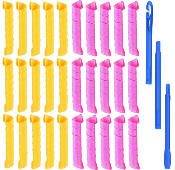 

30pcslots wave former heatless hair curlers for long hair diy magic hair curl formers8003022