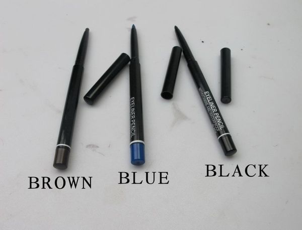 

12pcslots specialized cosmetics brand rotating scalable black brown blue eyeliner beauty pen pencil eyeliner2763300
