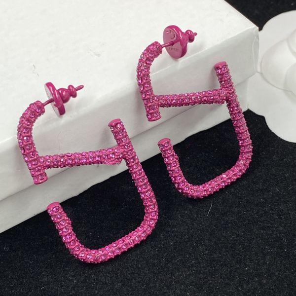 

2023 earrings designer for women stud luxury gold heart shape pearl crystal gold double v letter 925s silver jewelry classic love-1, Golden;silver