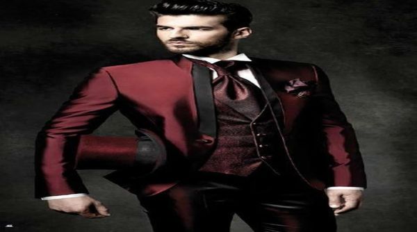 

and fine handsome shawl lapel wine one button groom tuxedos men suits weddingpromdinner man blazerjacketpantstiev2538865, Black;gray