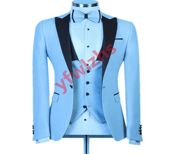 

custommade jade green men suits peak lapel groomsmen groom tuxedos weddingpromdinner man blazer jacket pants tie vest m859144896, Black;gray