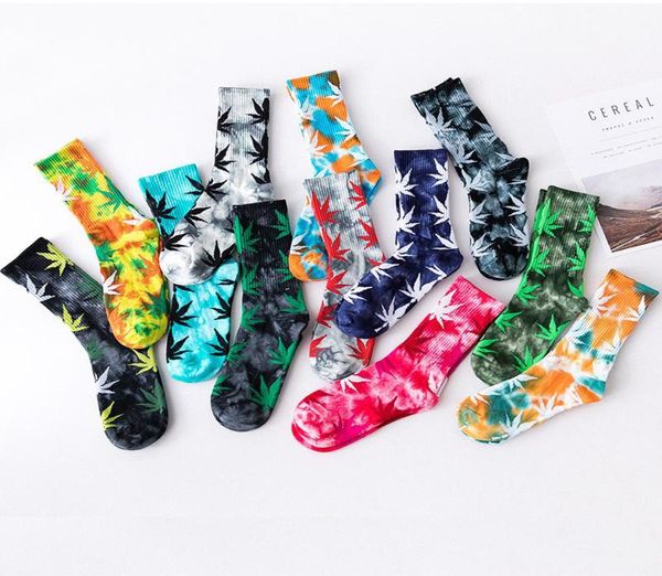 

13 colors christmas plantlife fashion socks for men women cotton socks skateboard hiphop maple leaf sport socks whole8500403, Black