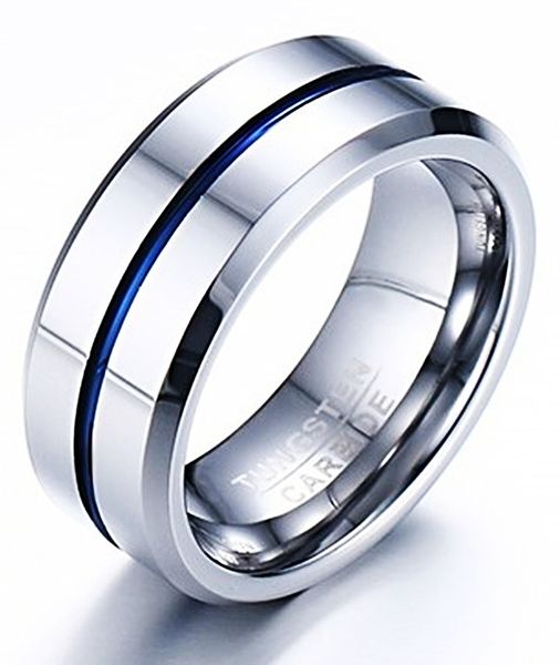 

vintage mens ring tungsten carbide groove design rings jewelry gift for men women boyfriend girlfriend yw283tcr-039, Silver