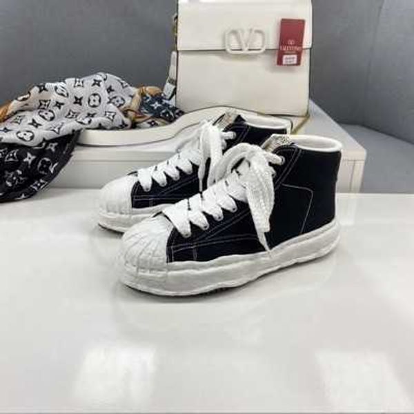 

maison mihara yasuhiro blakey low og mmy shoes high canvas sneakers men's shoes women's shoes black and white men's sneakers