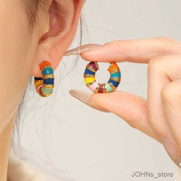 

stud colorful earrings french ear romantic round gold ear studs exquisite jewelry gift earrings r230630, Golden;silver