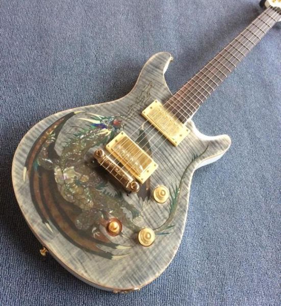 

custom shop flame maple prs electric guitar china with gold hardware1901133630699