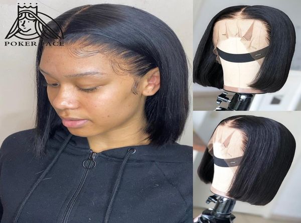 

short bob lace frontal wigs brazilian 13x4 lace front human hair wigs straight pre plucked bleached knot with baby hair full1370370, Black;brown