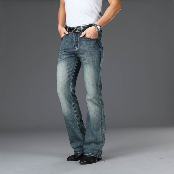

men s jeans four seasons high waist flared loose wide leg casual pants 230629, Blue