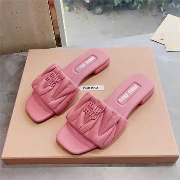 

slippers mius beach shoes women sandals slide designer wear seaside holiday caligae flat bottom square open toe flip flops in summer 1 fii5