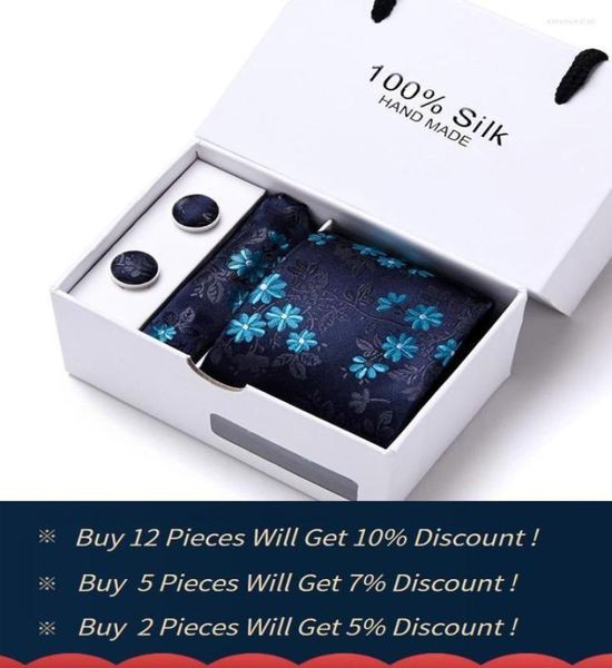 

bow ties factory 75 cm 100 silk tie hanky cufflink set necktie box geometric formal clothing hombre khaki gift for fatherbo9429035, Black;gray