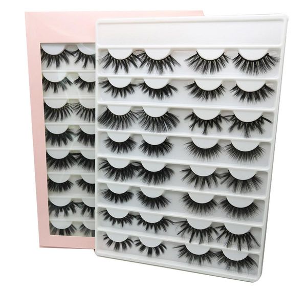 

16 pairs 25mm false eyelashes book 3d 5d faux mink eyelashes handmade fluffy eye lashes real mink lashes makeup thick fake eyelash6134000