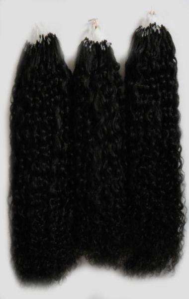 

natural color afro kinky curly micro loop hair extensions 300g mongolian kinky curly hair micro link hair extensions human 300s9026264, Black