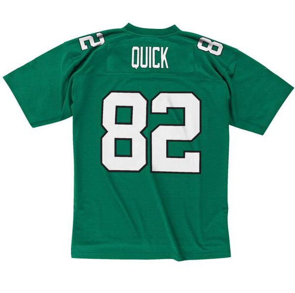 

stitched football jersey 82 mike quick 1988 green mitchell & ness retro rugby jerseys men women youth s-6xl, Black;red