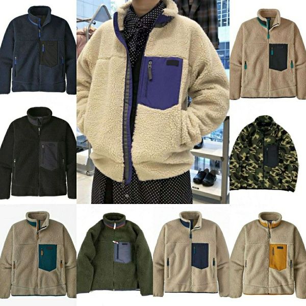

winter mens jackets fleece varsity jackets lamb cashmere women outwear coats s-2xl, Black;brown