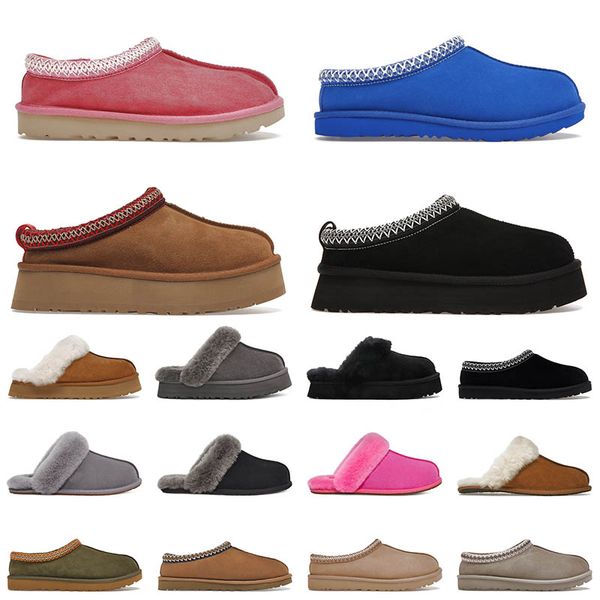

2023 new arrrival designer women tasman slippers tazz boots suede comfortable lady slides black white chestnut mini platform luxury boot com