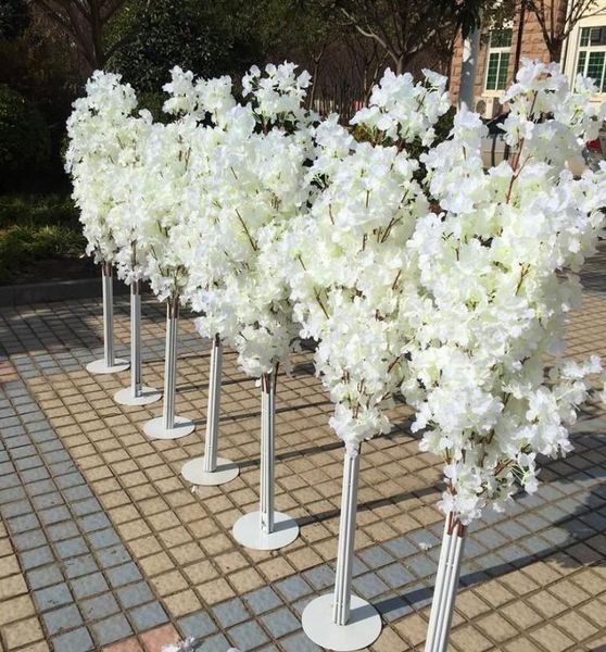 

wedding flowers decoration 5ft tall 10 piecelot slik artificial cherry blossom tree roman column road leads for wedding party mal3589196
