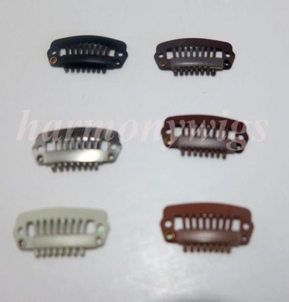 

hair extension tools clips 28cm 8teeth stainless steel for clip hair extenions wig 6 colors1021445, Black;brown