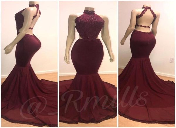 

2019 maroon prom evening dress vintage backless appliqued formal party gown sheath plus size pageant drseses custom made4050746, Black