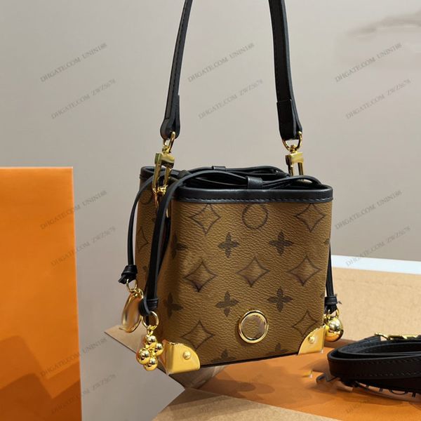 

23ss women luxury designer totes bags onthego drawstring square bucket handbag flowers shouder crossbody ladies handbags with original dust
