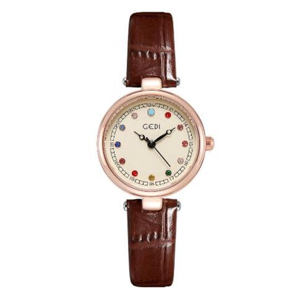 

2023 creative high-end color diamond plate for women, student niche, light luxury, high appearance waterproof belt, quartz watch, Slivery;golden