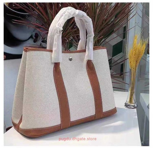 

original h home tote bags wholesale 2023 new canvas garden baotou layer cowhide tote letter bag large capacity portable casual straddle have