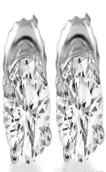 

14k gold plated stud four claw cz diamond earrings012341479584, Golden;silver