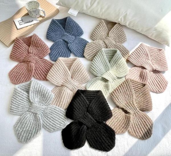 

bow ties korean knitted small fake collars scarf knot warm false collar female shirt neck guard detachable nep kraagie7486425, Black;gray