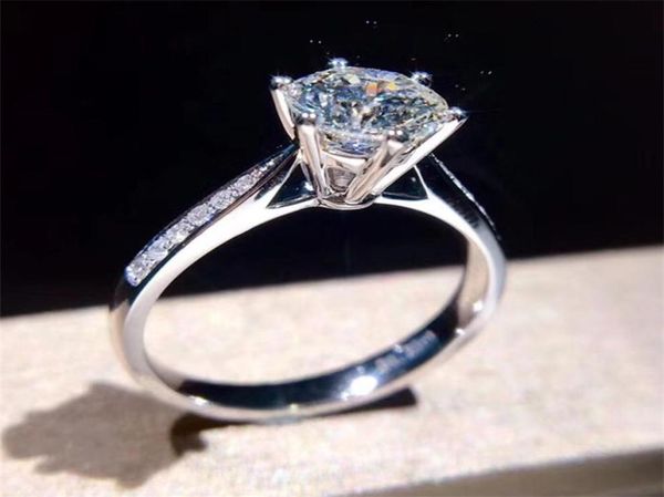 

925 sterling silver ring fine jewelry round cut 1ct ij anniversary wedding diamond rings for girlfriend 2202168488631, Slivery;golden