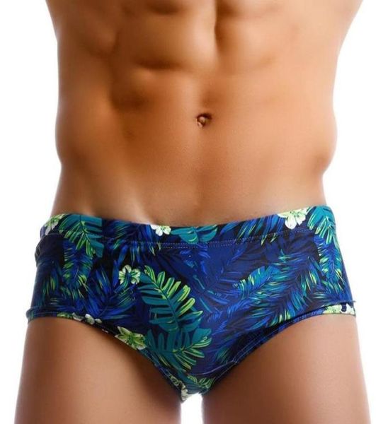 

men039s swimwear 2021 leaf print swim brief low waist bikini gay men waterproof trunks summer beach surfing shorts7377411
