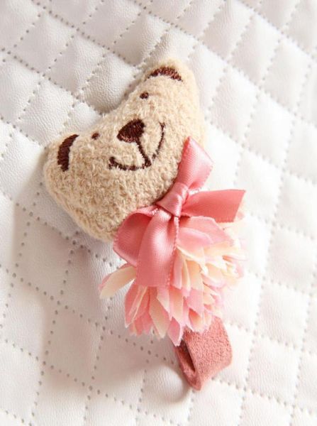 

whole 15pcs solid cute bear hairpins fashion cartoon bowknot animal barrettes boutique hair accessories for girls princess hea4916154, Slivery;white