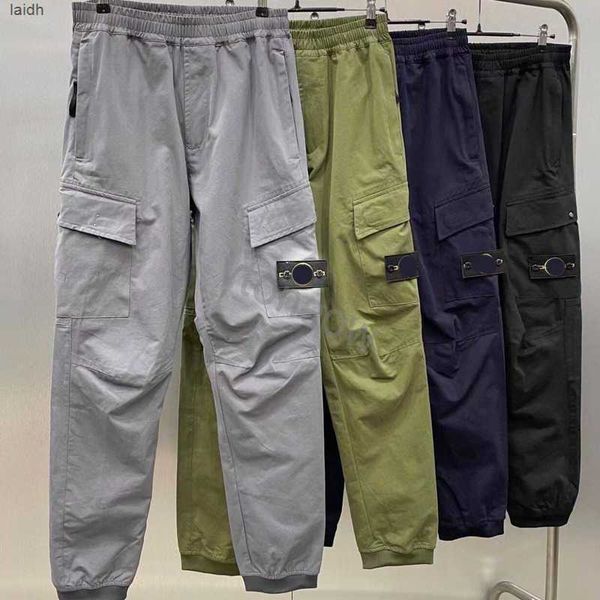

2023 stones garment dyed cargo pants one lens pocket pant outdoor men tactical trousers loose tracksuit islands tpay, Black