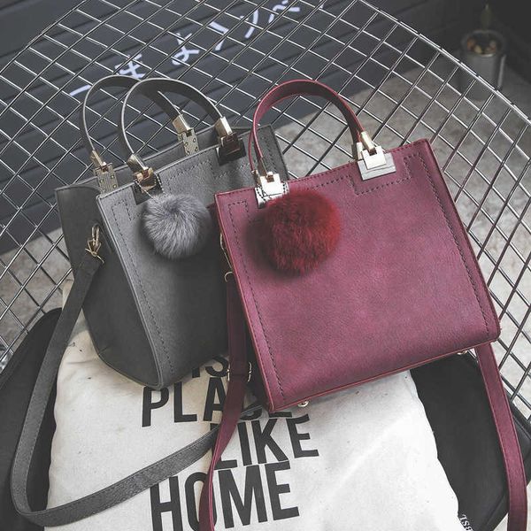 

hair ball bag frosted fashion portable single shoulder bag simple small square bag single shoulder straddle girls' bag