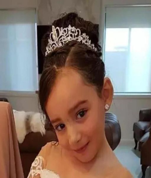 

crowns for kids head pieces sparkly crystals little girls039 tiaras in stock wedding flower girls hair accessories kids party j4011133, White;red