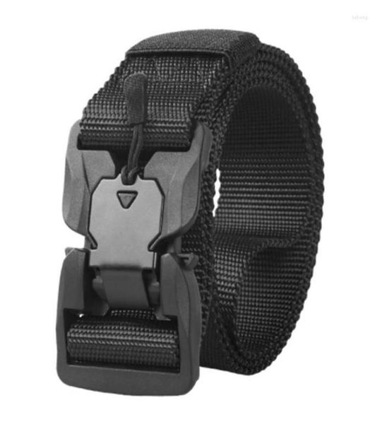 

waist support magnet buckle outdoor men39s belt magnetic function fight survival nylon sports cycling8102270, Black;gray
