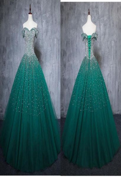 

fashion teal quinceanera prom dresses ball gown bling crystal beaded off shoulder with sleeves corset back party sweet 16 dress6238004, Blue;red