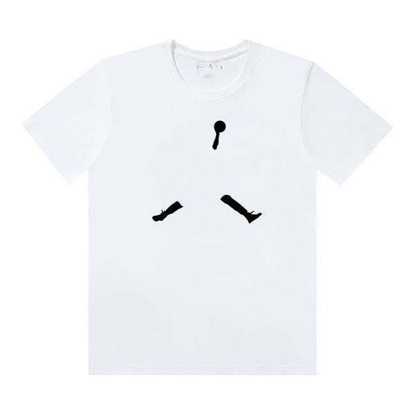 

2023 new summer new fashion brand round neck short sleeve summer t-shirt men's youth sports casual t-shirt loose fit versatile, White;black