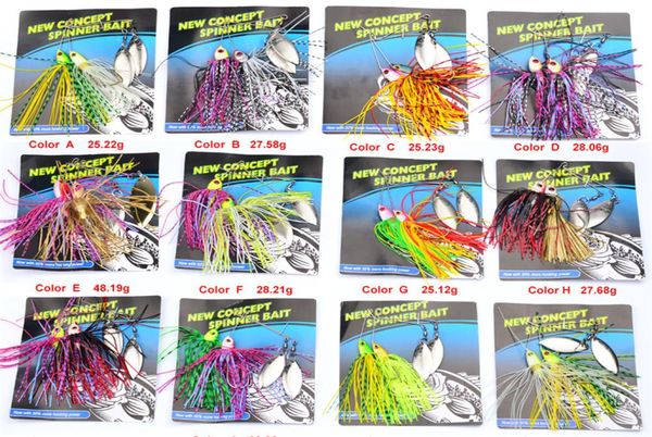

2pclot new metal spinner fishing lures 20 colors spoons baits jigs buzzbait bass spinnerbaits must hook3328807