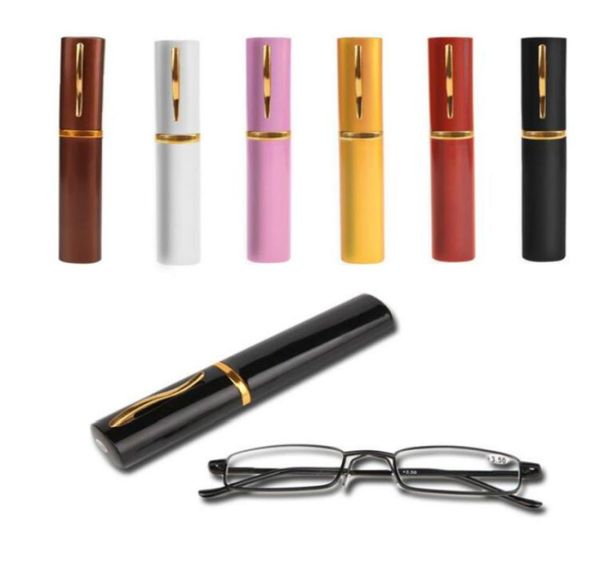

stainless steel frame resin reading glasses 100400 with tube case elegant and fashionable design8118216
