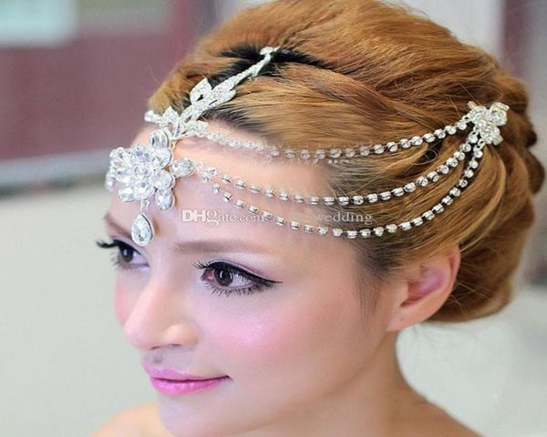 

rhinestone forehead bridal hair accessories luxury wedding hair jewelry tiaras crowns for brides bridal head pieces in stock3929840, White