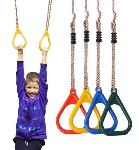 

children trapeze bar pull up gym rings adjustable plastic fitness pullups indoor outdoor pull ring playground swing equipment5173858