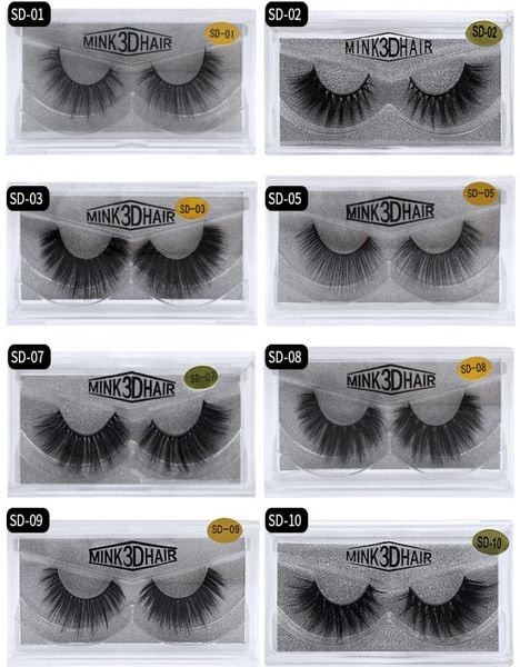 

20 style 3d mink hair fake eyelash 100 thick real mink hair false eyelashes natural extension fake eyelashes dhl 3786048