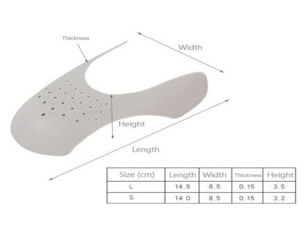 

h 1 pair shoe shields protector antiwrinkle sneaker crease preventer toe box decreaser against prevent front half insole3461284