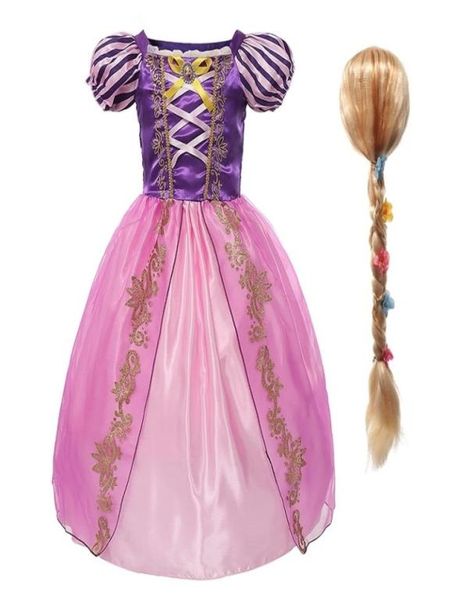 

girls rapunzel dress princess costume for girl kids cosplay sofia vestidos gown children birthday party clothing 28 yrs 2103226190124, Red;yellow