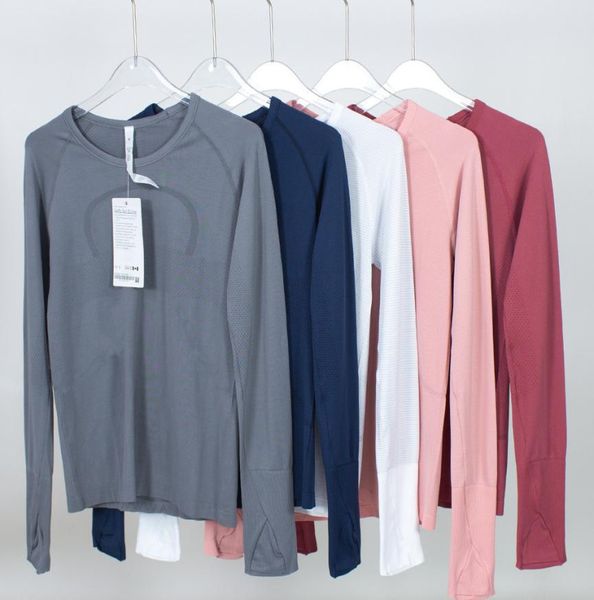 

ll women039s yoga long sleeve shirt blouse solid color pinstripe 20 sports fitness round neck jogging sportswear breathable4862115