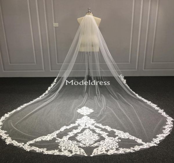

new one layer long lace bridal veils with comb appliques soft tulle wedding accessories for bride wedding veils bridal acces4631961, Black