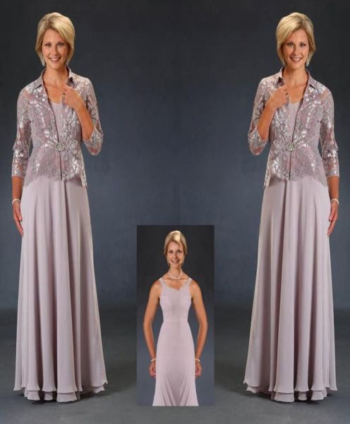 

2020 ursula mother of the bride dresses with jacket floor length lace appliqued chiffon evening gown for weddings6670738, Black;red