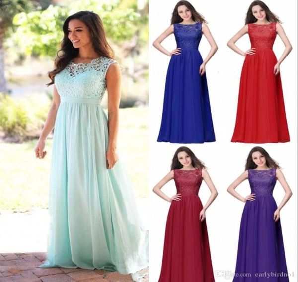 

elegant lace bridesmaid dresses jewel sleeveless plus size sheer back zipper chiffon formal maid of honor gown 2019 cps4637814356, White;pink
