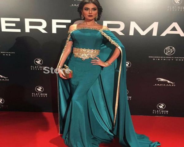 

peacock off shoulder evening dresses long with cloak gold beads african formal party dress kaftan celebrity prom gowns3570401, Black;red