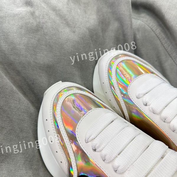 

2023 luxury ladies graffiti white shoes mens leather casual shoe platforms print fashion personality couple sneakers women xinshidai230403, Black